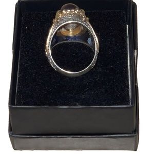 Yamen aqeeq brown quartz stone, sterling 925 ring